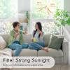 imagerabbitgoo Total Blackout Window Film Sun Blocking Room Darkening Window Cling Static Cling Heat Blocking Shade Removable Tint for Day Sleepers Matte Black 175quot x 787quotCrystal