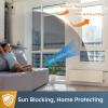 imagerabbitgoo Total Blackout Window Film Sun Blocking Room Darkening Window Cling Static Cling Heat Blocking Shade Removable Tint for Day Sleepers Matte Black 175quot x 787quotSilver