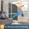 imagerabbitgoo Total Blackout Window Film Sun Blocking Room Darkening Window Cling Static Cling Heat Blocking Shade Removable Tint for Day Sleepers Matte Black 175quot x 787quotBlack