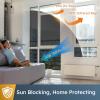 imagerabbitgoo Total Blackout Window Film Sun Blocking Room Darkening Window Cling Static Cling Heat Blocking Shade Removable Tint for Day Sleepers Matte Black 175quot x 787quotBlack Silver