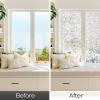 imagerabbitgoo Total Blackout Window Film Sun Light Blocking Privacy Window Film Black Room Darkening Glass Cover Stained Glass Static Cling Sticker 3D Pebble Black 175 x 787 inchesCircle