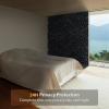 imagerabbitgoo Total Blackout Window Film Sun Light Blocking Privacy Window Film Black Room Darkening Glass Cover Stained Glass Static Cling Sticker 3D Pebble Black 175 x 787 inchesBlack