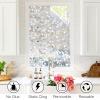 imagerabbitgoo Total Blackout Window Film Sun Light Blocking Privacy Window Film Black Room Darkening Glass Cover Stained Glass Static Cling Sticker 3D Pebble Black 175 x 787 inchesCircle