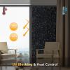 imagerabbitgoo Total Blackout Window Film Sun Light Blocking Privacy Window Film Black Room Darkening Glass Cover Stained Glass Static Cling Sticker 3D Pebble Black 175 x 787 inchesBlack
