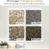 imagerabbitgoo Total Blackout Window Film Sun Light Blocking Privacy Window Film Black Room Darkening Glass Cover Stained Glass Static Cling Sticker 3D Pebble Black 175 x 787 inchesTaupe