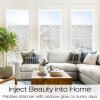 imagerabbitgoo Total Blackout Window Film Sun Light Blocking Privacy Window Film Black Room Darkening Glass Cover Stained Glass Static Cling Sticker 3D Pebble Black 175 x 787 inchesCircle