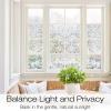 imagerabbitgoo Total Blackout Window Film Sun Light Blocking Privacy Window Film Black Room Darkening Glass Cover Stained Glass Static Cling Sticker 3D Pebble Black 175 x 787 inchesCircle