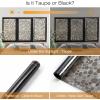 imagerabbitgoo Total Blackout Window Film Sun Light Blocking Privacy Window Film Black Room Darkening Glass Cover Stained Glass Static Cling Sticker 3D Pebble Black 175 x 787 inchesTaupe