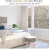imagerabbitgoo Total Blackout Window Film Sun Light Blocking Privacy Window Film Black Room Darkening Glass Cover Stained Glass Static Cling Sticker 3D Pebble Black 175 x 787 inchesTaupe