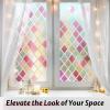 imagerabbitgoo Window Privacy Film Decorative Privacy Window Film Sun Blocking Frosted Glass Cling for Home Door NonAdhesive Static Cling Sticker Covering Heat Blocker Clear 175quot x 787quotMulticolor