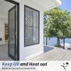 imagerabbitgoo Window Privacy Film Decorative Privacy Window Film Sun Blocking Frosted Glass Cling for Home Door NonAdhesive Static Cling Sticker Covering Heat Blocker Clear 175quot x 787quotClear