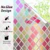 imagerabbitgoo Window Privacy Film Decorative Privacy Window Film Sun Blocking Frosted Glass Cling for Home Door NonAdhesive Static Cling Sticker Covering Heat Blocker Clear 175quot x 787quotMulticolor