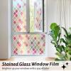 imagerabbitgoo Window Privacy Film Decorative Privacy Window Film Sun Blocking Frosted Glass Cling for Home Door NonAdhesive Static Cling Sticker Covering Heat Blocker Clear 175quot x 787quotMulticolor