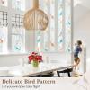 imagerabbitgoo Window Privacy Film Frosted Glass Window Film Stained Glass Removable Decorative Privacy Sticker Non Adhesive UV Blocking Front Door Covering for Home 3D Autumn Leaf 175quot x 787quotFrosted Bird Pattern