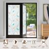 imagerabbitgoo Window Privacy Film Frosted Glass Window Film Stained Glass Removable Decorative Privacy Sticker Non Adhesive UV Blocking Front Door Covering for Home 3D Autumn Leaf 175quot x 787quotFrosted Bird Pattern