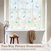 imagerabbitgoo Window Privacy Film Frosted Glass Window Film Stained Glass Removable Decorative Privacy Sticker Non Adhesive UV Blocking Front Door Covering for Home 3D Autumn Leaf 175quot x 787quotFrosted Bird Pattern