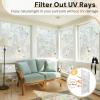 imagerabbitgoo Window Privacy Film Frosted Glass Window Film Stained Glass Removable Decorative Privacy Sticker Non Adhesive UV Blocking Front Door Covering for Home 3D Autumn Leaf 175quot x 787quot3d Leaf