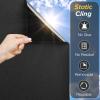 imagerabbitgoo Window Privacy Film Stained Glass Rainbow Privacy Clings for Glass Window Static Cling Decorative Door Covering NonAdhesive UV Blocking Prism Sticker 175 x 787 inchesMatte Black