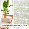 imagerabbitgoo Window Privacy Film Stained Glass Rainbow Privacy Clings for Glass Window Static Cling Decorative Door Covering NonAdhesive UV Blocking Prism Sticker 175 x 787 inchesClear Triangle