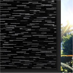imagerabbitgoo Blackout Window Film Sun Blocking Privacy Film for Room Darkening Removable Black Out Vinyl Cover Tint for Home Day Sleep AntiUV Frosted Glass Clings Black 175 x 787 InchesBlack Silk