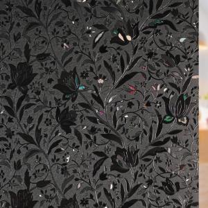 imagerabbitgoo Total Blackout Window Film Sun Blocking Black Privacy Window Film Light Blocker Stained Glass Thermal Cling Heat Control Room Darkening Glass Sticker for Door Covering 175quot x 787quotBlack