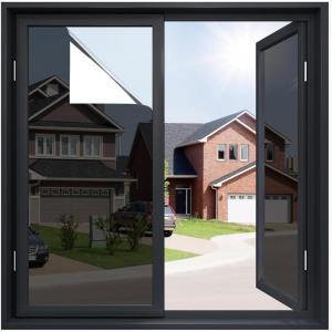 imagerabbitgoo Total Blackout Window Film Sun Blocking Room Darkening Window Cling Static Cling Heat Blocking Shade Removable Tint for Day Sleepers Matte Black 175quot x 787quotBlack Silver