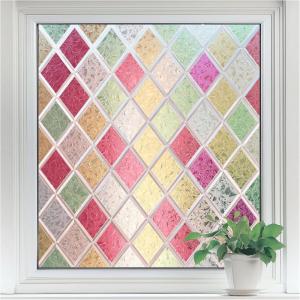 imagerabbitgoo Window Privacy Film Decorative Privacy Window Film Sun Blocking Frosted Glass Cling for Home Door NonAdhesive Static Cling Sticker Covering Heat Blocker Clear 175quot x 787quotMulticolor