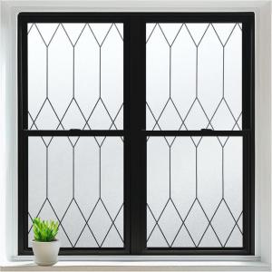 imagerabbitgoo Window Privacy Film for Glass Windows Frosted Glass Cling with Decorative Moroccan Lattice Removable Heat Control Sun Blocking Door Covering Sticker for Home Bathroom 175 x 787 inches236 x 1574
