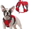imagerabbitgoo Tactical Dog Harness for Large Dogs No Pull Military Service Vest with Handle ampamp Molle Easy Control for Training Walking Adjustable Reflective Straps Black LRed