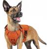 imagerabbitgoo Tactical Dog Harness for Large Heavy Duty Pet Harness with Handle NoPull Service Vest Large Breed Adjustable Military Dog Vest for Training Hunting Walking Black LOrange