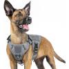 imagerabbitgoo Tactical Dog Harness for Large Heavy Duty Pet Harness with Handle NoPull Service Vest Large Breed Adjustable Military Dog Vest for Training Hunting Walking Black LGrey