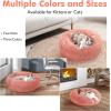 imagerabbitgoo Cat Beds for Indoor Cats 20 inches Cat Bed Machine Washable Fluffy Round Pet Bed NonSlip Calming Soft Plush Donut Cuddler Cushion Self Warming for Small Dogs Kittens Light Pink MediumPink