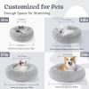 imagerabbitgoo Cat Beds for Indoor Cats 20 inches Cat Bed Machine Washable Fluffy Round Pet Bed NonSlip Calming Soft Plush Donut Cuddler Cushion Self Warming for Small Dogs Kittens Light Pink MediumLight Grey