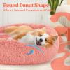 imagerabbitgoo Cat Beds for Indoor Cats 20 inches Cat Bed Machine Washable Fluffy Round Pet Bed NonSlip Calming Soft Plush Donut Cuddler Cushion Self Warming for Small Dogs Kittens Light Pink MediumPink