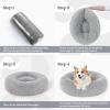 imagerabbitgoo Cat Beds for Indoor Cats 20 inches Cat Bed Machine Washable Fluffy Round Pet Bed NonSlip Calming Soft Plush Donut Cuddler Cushion Self Warming for Small Dogs Kittens Light Pink MediumLight Grey