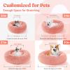 imagerabbitgoo Cat Beds for Indoor Cats 20 inches Cat Bed Machine Washable Fluffy Round Pet Bed NonSlip Calming Soft Plush Donut Cuddler Cushion Self Warming for Small Dogs Kittens Light Pink MediumPink