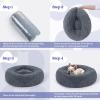 imagerabbitgoo Cat Beds for Indoor Cats 20 inches Cat Bed Machine Washable Fluffy Round Pet Bed NonSlip Calming Soft Plush Donut Cuddler Cushion Self Warming for Small Dogs Kittens Light Pink MediumDark Grey