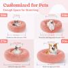 imagerabbitgoo Cat Beds for Indoor Cats 20 inches Cat Bed Machine Washable Fluffy Round Pet Bed NonSlip Calming Soft Plush Donut Cuddler Cushion Self Warming for Small Dogs Kittens Light Pink MediumPink