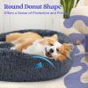 imagerabbitgoo Cat Beds for Indoor Cats 20 inches Cat Bed Machine Washable Fluffy Round Pet Bed NonSlip Calming Soft Plush Donut Cuddler Cushion Self Warming for Small Dogs Kittens Light Pink MediumDark Grey