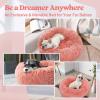 imagerabbitgoo Cat Beds for Indoor Cats 20 inches Cat Bed Machine Washable Fluffy Round Pet Bed NonSlip Calming Soft Plush Donut Cuddler Cushion Self Warming for Small Dogs Kittens Light Pink MediumPink