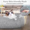 imagerabbitgoo Cat Beds for Indoor Cats 20 inches Cat Bed Machine Washable Fluffy Round Pet Bed NonSlip Calming Soft Plush Donut Cuddler Cushion Self Warming for Small Dogs Kittens Light Pink MediumLight Grey