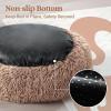 imagerabbitgoo Cat Beds for Indoor Cats 20 inches Cat Bed Machine Washable Fluffy Round Pet Bed NonSlip Calming Soft Plush Donut Cuddler Cushion Self Warming for Small Dogs Kittens Light Pink MediumLight Brown