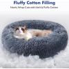 imagerabbitgoo Cat Beds for Indoor Cats 20 inches Cat Bed Machine Washable Fluffy Round Pet Bed NonSlip Calming Soft Plush Donut Cuddler Cushion Self Warming for Small Dogs Kittens Light Pink MediumDark Grey