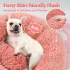 imagerabbitgoo Cat Beds for Indoor Cats 20 inches Cat Bed Machine Washable Fluffy Round Pet Bed NonSlip Calming Soft Plush Donut Cuddler Cushion Self Warming for Small Dogs Kittens Light Pink MediumPink