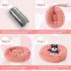 imagerabbitgoo Cat Beds for Indoor Cats 20 inches Cat Bed Machine Washable Fluffy Round Pet Bed NonSlip Calming Soft Plush Donut Cuddler Cushion Self Warming for Small Dogs Kittens Light Pink MediumPink