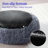 imagerabbitgoo Cat Beds for Indoor Cats 20 inches Cat Bed Machine Washable Fluffy Round Pet Bed NonSlip Calming Soft Plush Donut Cuddler Cushion Self Warming for Small Dogs Kittens Light Pink MediumDark Grey