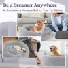 imagerabbitgoo Cat Beds for Indoor Cats 20 inches Cat Bed Machine Washable Fluffy Round Pet Bed NonSlip Calming Soft Plush Donut Cuddler Cushion Self Warming for Small Dogs Kittens Light Pink MediumLight Grey