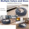 imagerabbitgoo Cat Beds for Indoor Cats 20 inches Cat Bed Machine Washable Fluffy Round Pet Bed NonSlip Calming Soft Plush Donut Cuddler Cushion Self Warming for Small Dogs Kittens Light Pink MediumDark Grey