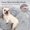 imagerabbitgoo Cat Beds for Indoor Cats 20 inches Cat Bed Machine Washable Fluffy Round Pet Bed NonSlip Calming Soft Plush Donut Cuddler Cushion Self Warming for Small Dogs Kittens Light Pink MediumLight Grey