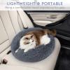 imagerabbitgoo Cat Beds for Indoor Cats 20 inches Cat Bed Machine Washable Fluffy Round Pet Bed NonSlip Calming Soft Plush Donut Cuddler Cushion Self Warming for Small Dogs Kittens Light Pink MediumDark Grey